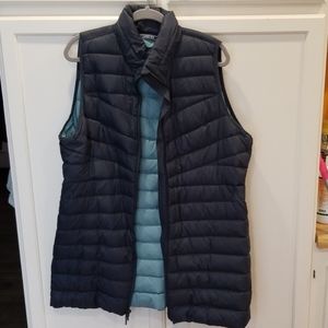 Lands End packable down long vest